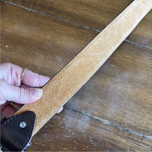 USA Eagle Men's Belt Brown Leather Tooled Stamped Embossed Vintage - Picture 5 of 7